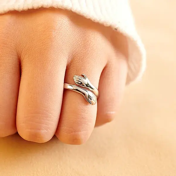 Mother and Daughter - Wearable Hug Ring +Message Card Set - Adjustable - One Size Fits All