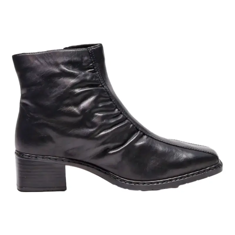 RIEKER Ankle Boots Black Leather Womens UK 8