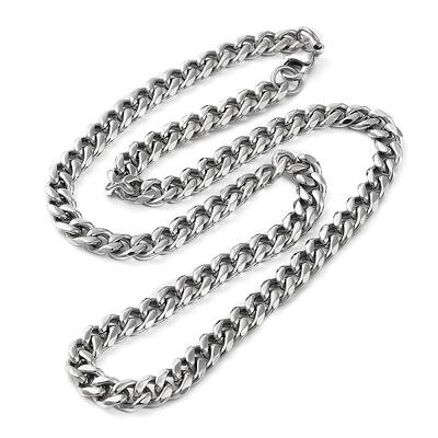 Non-Tarnish 304 Stainless Steel Cuban Link Chain Necklace for Men Women