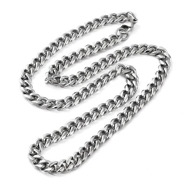 Non-Tarnish 304 Stainless Steel Cuban Link Chain Necklace for Men Women