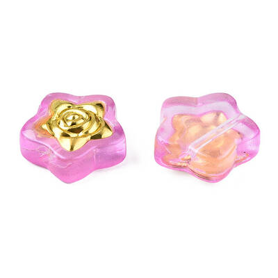 Transparent Spray Painted Glass Beads