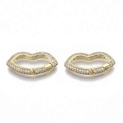 Brass Micro Pave Cubic Zirconia Spring Gate Rings