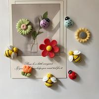 Cartoon Bee & Flower & Ladybug Design Fridge Magnet for Room Decor, 10pcs Cute Refrigerator Magnet, Decorative Refrigerator M...