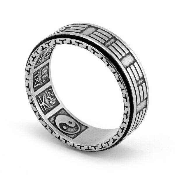 Yin-yang Taiji Stainless Steel Rotating Finger Ring