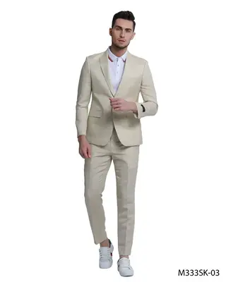 Tazio Men's Slim Fit 2-Piece Suit - Solid Color