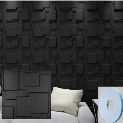 3D Wall Panel Pattern Tile Sticker with Tape, PVC Material Art Wallpaper, Wall Decal for Indoor Decoration, Summer Essential...