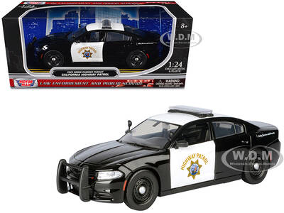 2023 Dodge Charger Pursuit Police Car California Highway Patrol Black and White Law Enforcement and Public Service Series 1/2...