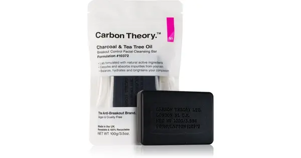 Carbon Theory Face Cleansing Soap Charcoal and Tea Tree 100g - Imperfection Control