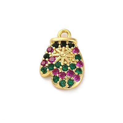 Christmas Series Brass Micro Pave Cubic Zirconia Pendants