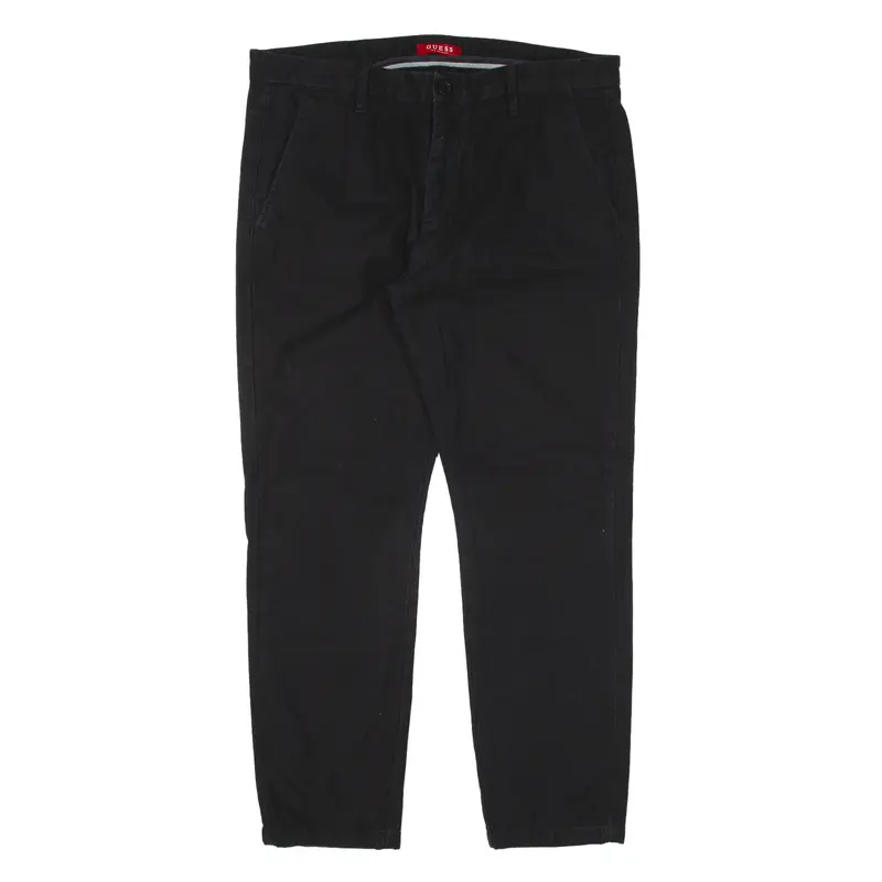 GUESS Trousers Black Regular Tapered Womens W36 L28
