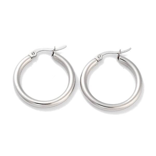 Non-Tarnish Ring 304 Stainless Steel Hoop Earrings for Women Men