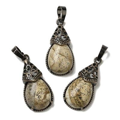 Natural Picture Jasper Pendants