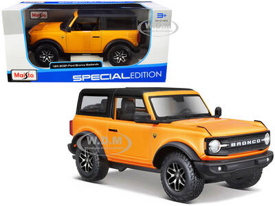 2021 Ford Bronco Badlands Orange Metallic with Black Top Special Edition 1/24 Diecast Model Car by Maisto