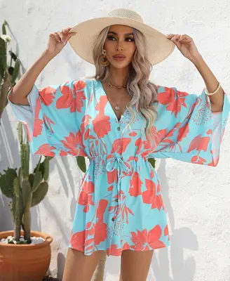 Floral summer dress everyday casual dresses with sleeves Print Five-Quarter Sleeve Dress