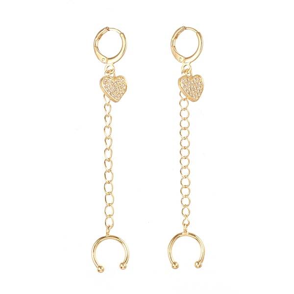 Brass Micro Pave Clear Cubic Zirconia Huggie Hoop Earrings