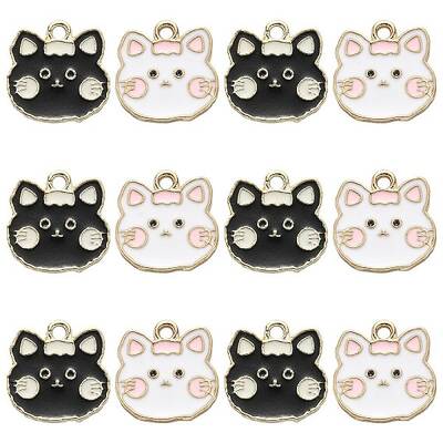 20Pcs 2 Colors Alloy Enamel Pendants