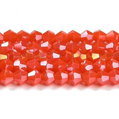 Opaque Solid Color Electroplate Glass Beads Strands