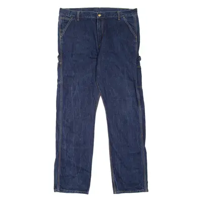 CARHARTT Carpenter Workwear Mens Jeans Blue Regular Straight W36 L34