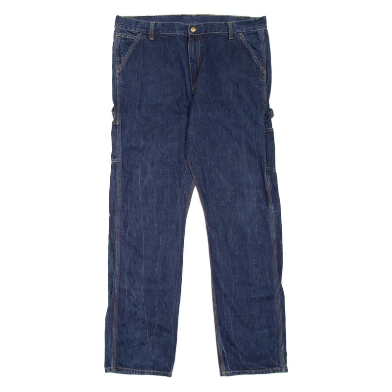 CARHARTT Carpenter Workwear Mens Jeans Blue Regular Straight W36 L34