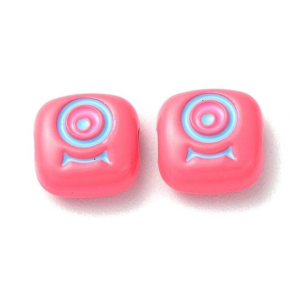 Spray Painted Alloy Enamel Beads