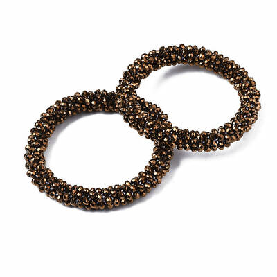 Bling Cutted Glass Bead Braided Stretch Bracelet