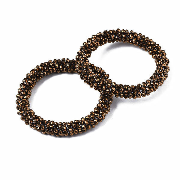 Bling Cutted Glass Bead Braided Stretch Bracelet