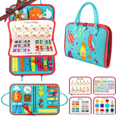 Busy Board Montessori Toys for Boys & Girls Birthday Gifts,Early Educational Game Travel Toys, Preschool Activities for Learn...