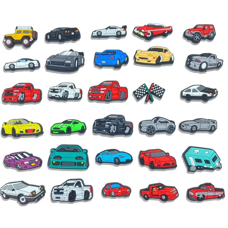 30Pcs Car Shoe Charms PVC Cool Shoe Charms