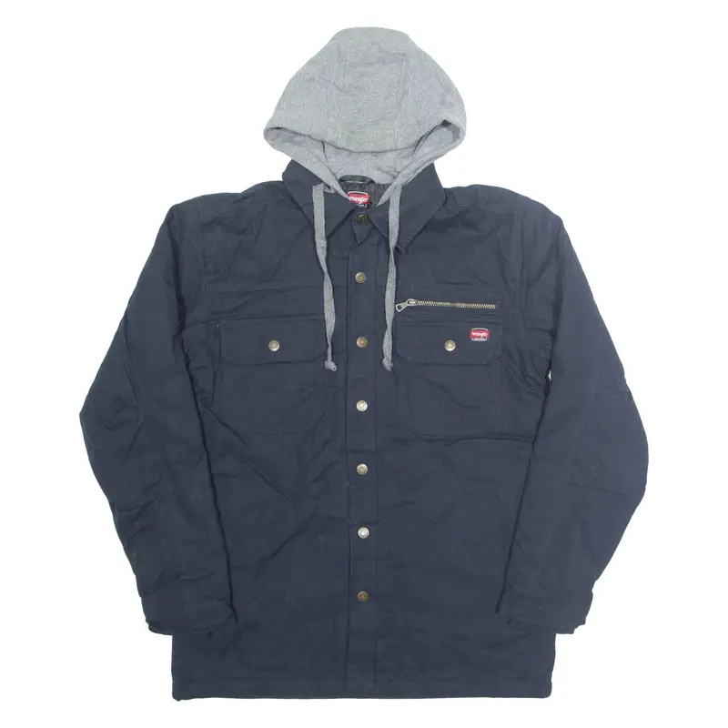WRANGLER Mens Workwear Jacket Blue Hooded S