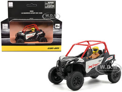 Can-Am Maverick Sport XRC 1000R Red and Gray with Driver Figure 1/32 Diecast Model by BRP Models