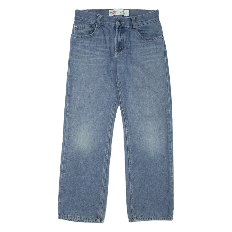 LEVI'S 505 Jeans Boys Blue Regular Straight Stone Wash W27 L27