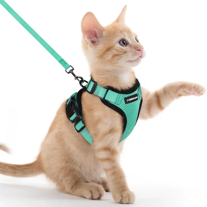 Rabbitgoo Cat Harness and Leash for Walking, Escape Proof Soft Adjustable Vest Harnesses for Cats, Easy Control Breathable Re...
