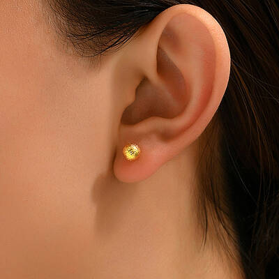 Fashionable Brass Round Stud Earrings