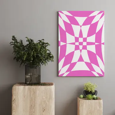 Bold Illusions - Pink Geometric Canvas Print