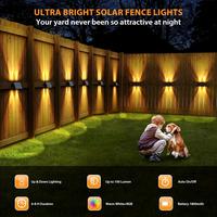 eco-π Solar Wall Lights, Up and Down Lighting Solar Outdoor Light Waterproof IP65, Solar Fence Light for Yard Deck Garden Ga...