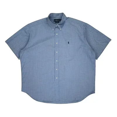 Blake Ralph Lauren Checked Short Sleeve Shirt - 2XL Blue Cotton