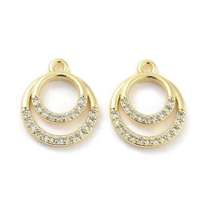 Brass Micro Pave Clear Cubic Zirconia Pendants