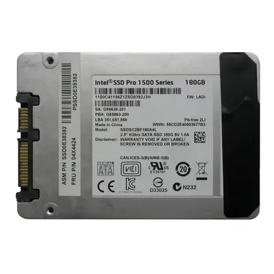 SSD0E38382 Intel 520 Series 180GB MLC SATA 6GB/s (AES-128) 2.5-Inch Internal Solid State Drive