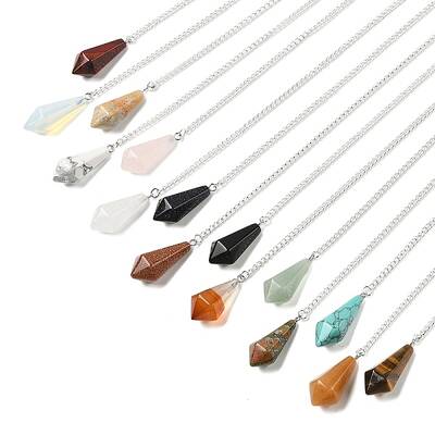 Natural & Synthetic Gemstone Cone Pointed Dowsing Pendulums