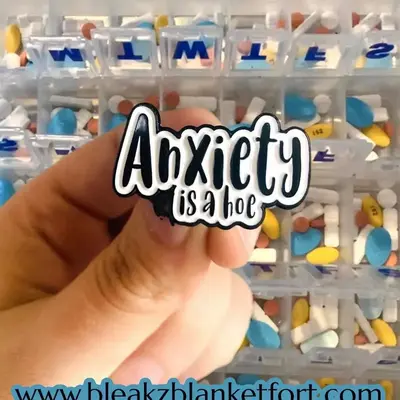 Anxiety is a Hoe Enamel Pin