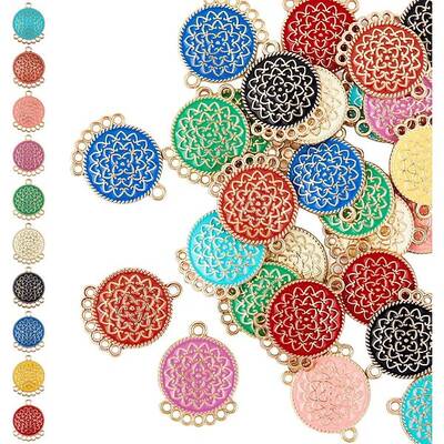 36pcs 9 colors Alloy Enamel Chandelier Components Links