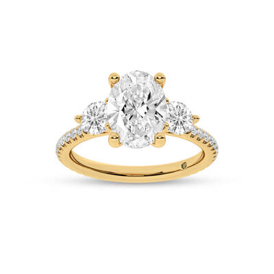 Zephyr Three Quarter Coverage Oval Lab Grown Diamond Engagement Ring | 14K Yellow Gold 5 1/7 CT. TW.
