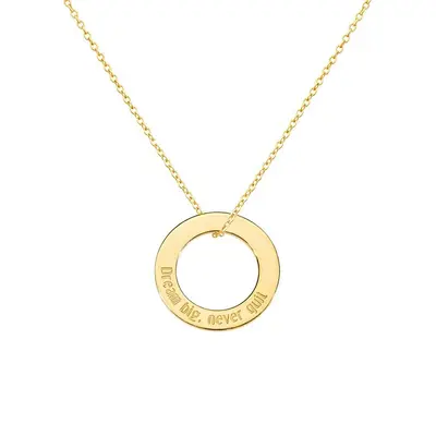 9K Gold Personalized Engraving Pendant Necklace for Women