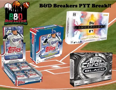 1x 2024 Topps Inception hobby box & 1x 2025 Topps Chrome Black hobby box & 1x 2025 Topps Series Two hobby box & 1x 2025 Topps...