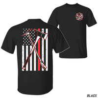 Firefighter Axe Flag T Shirt Navy Blue Fire Dept Graphic Tee Patriotic Thin Red Line Shirt For First Responders And Heroes Gi...