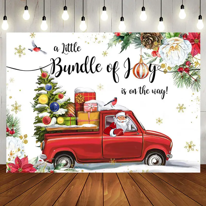 Bundle Of Joy Christmas Santa Baby Shower Backdrop