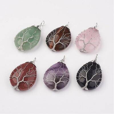 Natural & Synthetic Mixed Stone Big Pendants