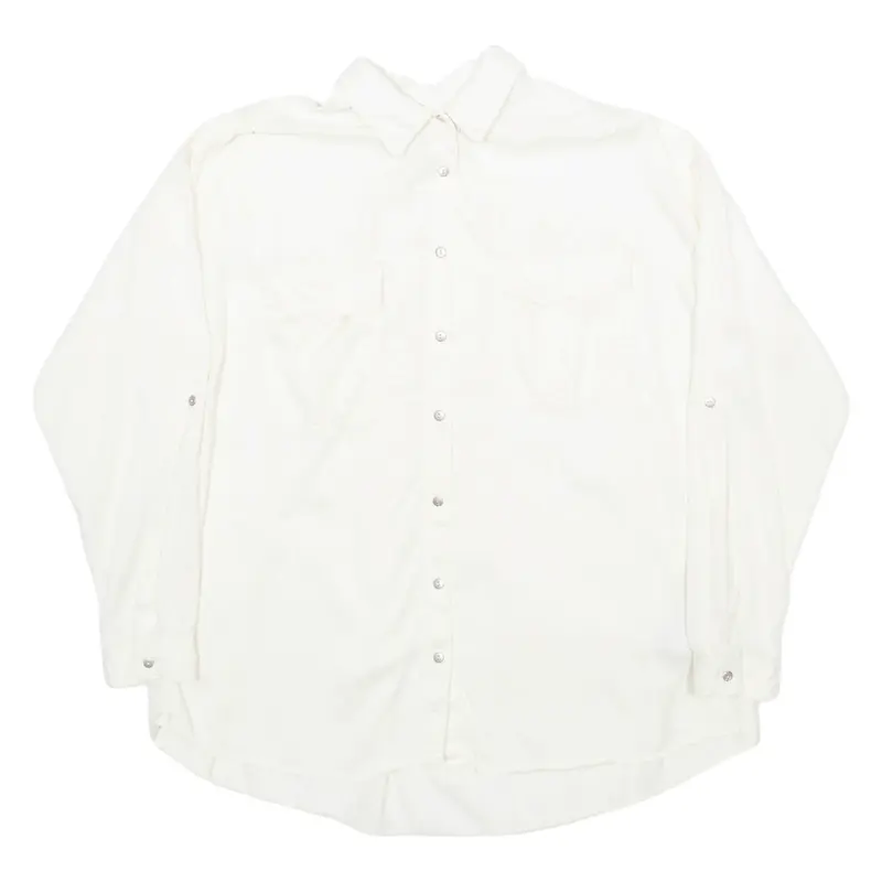 ZARA Womens Shirt Cream Collared Long Sleeve S