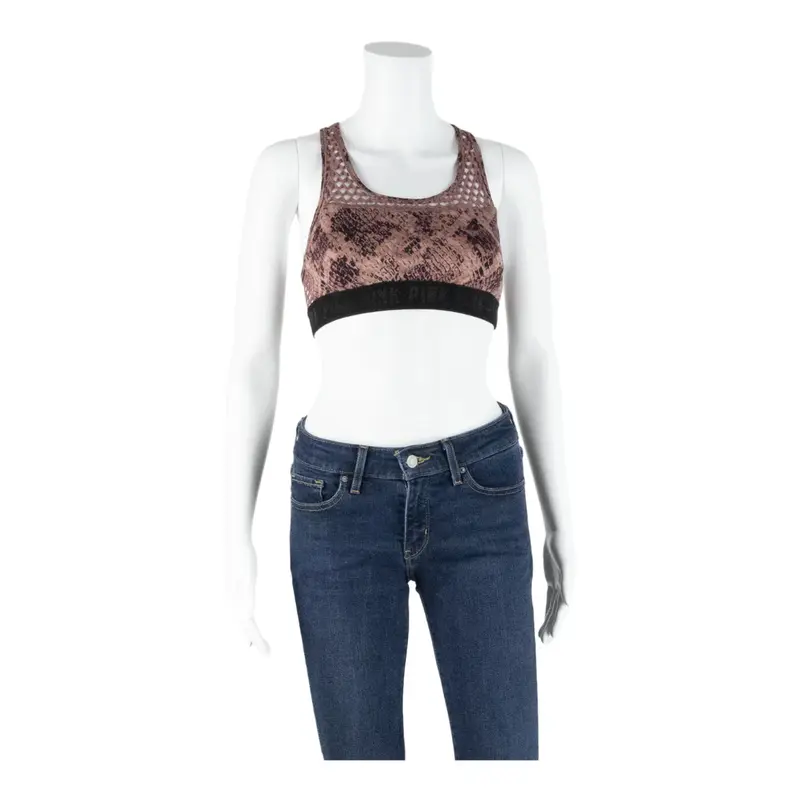 VICTORIA'S SECRET PINK Womens Sports Vest Pink Sleeveless Animal Print S