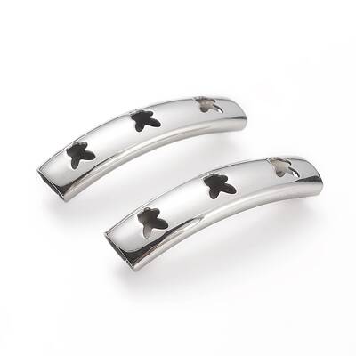 Non-Tarnish 201 Stainless Steel Curved Tube Beads
